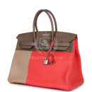 Hermes Birkin 30 Cascade Rose Jaipur, Etoupe and Argile Swift and Clemence Brushed PHW
