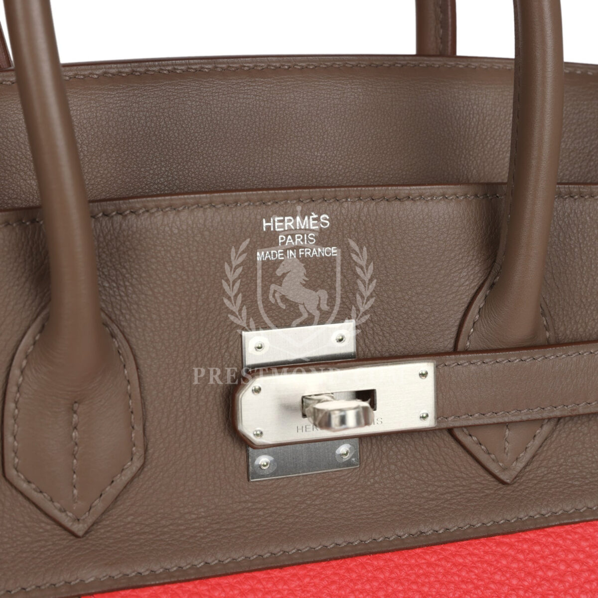 Hermes Birkin 30 Cascade Rose Jaipur, Etoupe and Argile Swift and Clemence Brushed PHW — изображение 7