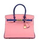 Hermes Special Order (HSS) Birkin 30 Rose Confetti and Bleu Electric Epsom Brushed GHW