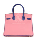 Hermes Special Order (HSS) Birkin 30 Rose Confetti and Bleu Electric Epsom Brushed GHW