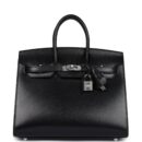 Hermes Birkin Sellier 25 Black Box PHW