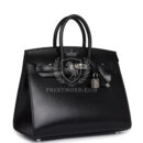 Hermes Birkin Sellier 25 Black Box PHW
