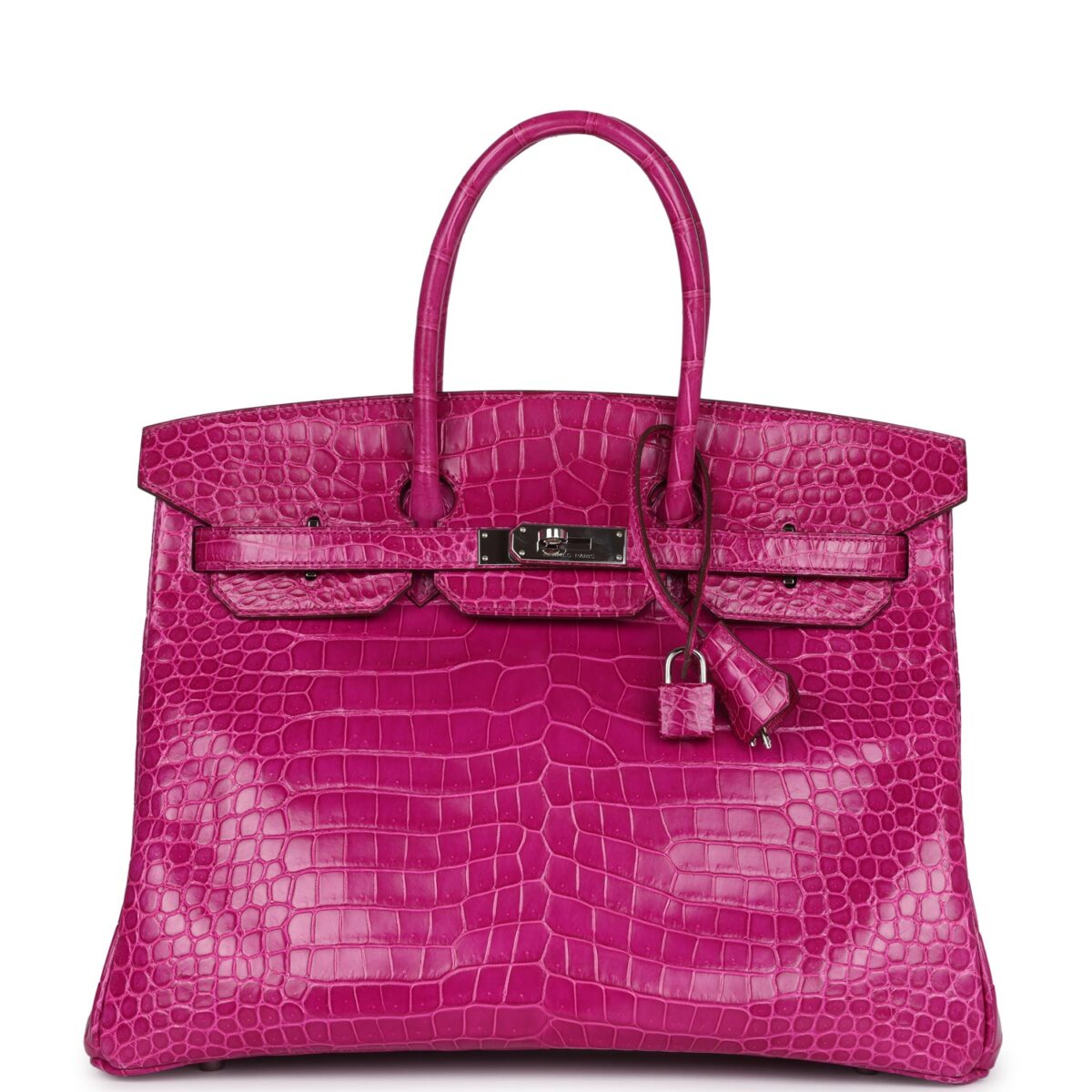 Hermes Birkin 35 Rose Sheherazade Shiny Porosus Crocodile PHW
