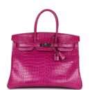 Hermes Birkin 35 Rose Sheherazade Shiny Porosus Crocodile PHW