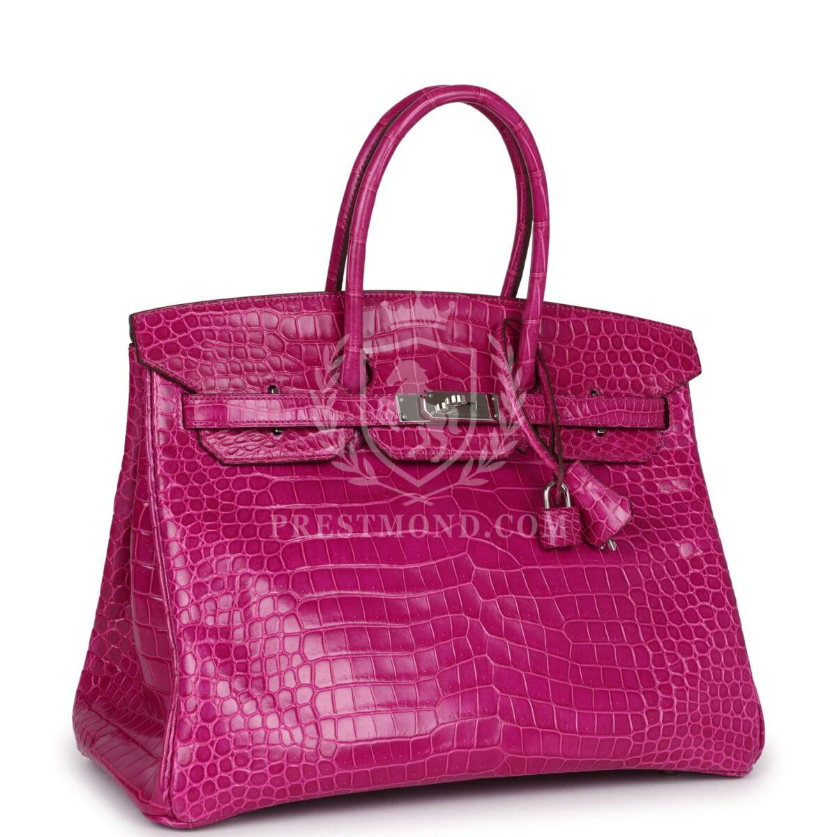 Hermes Birkin 35 Rose Sheherazade Shiny Porosus Crocodile PHW — изображение 2