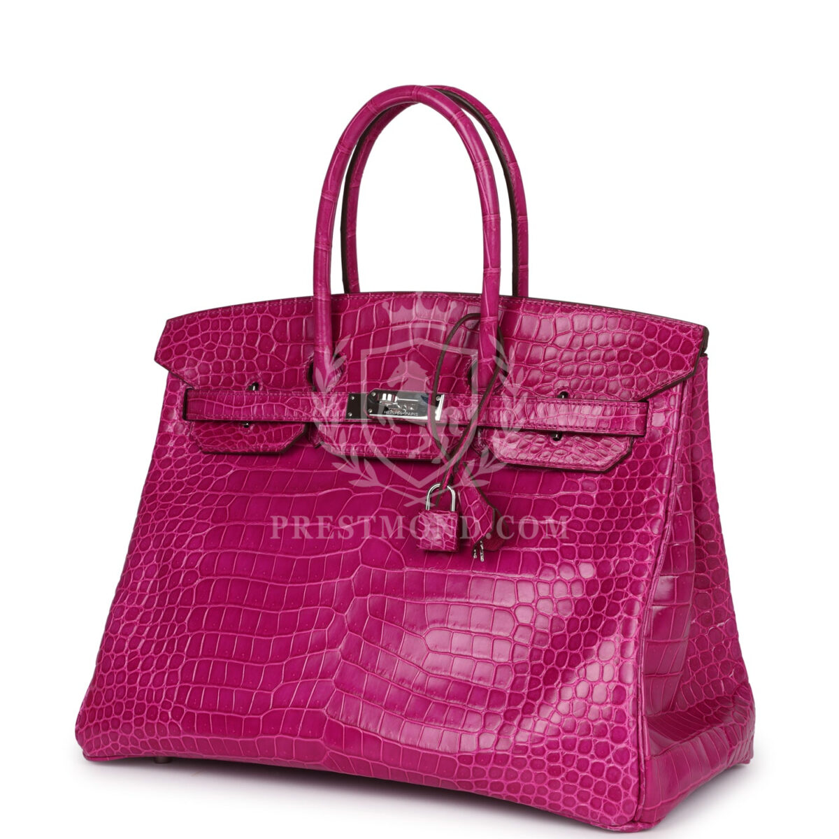 Hermes Birkin 35 Rose Sheherazade Shiny Porosus Crocodile PHW — изображение 5