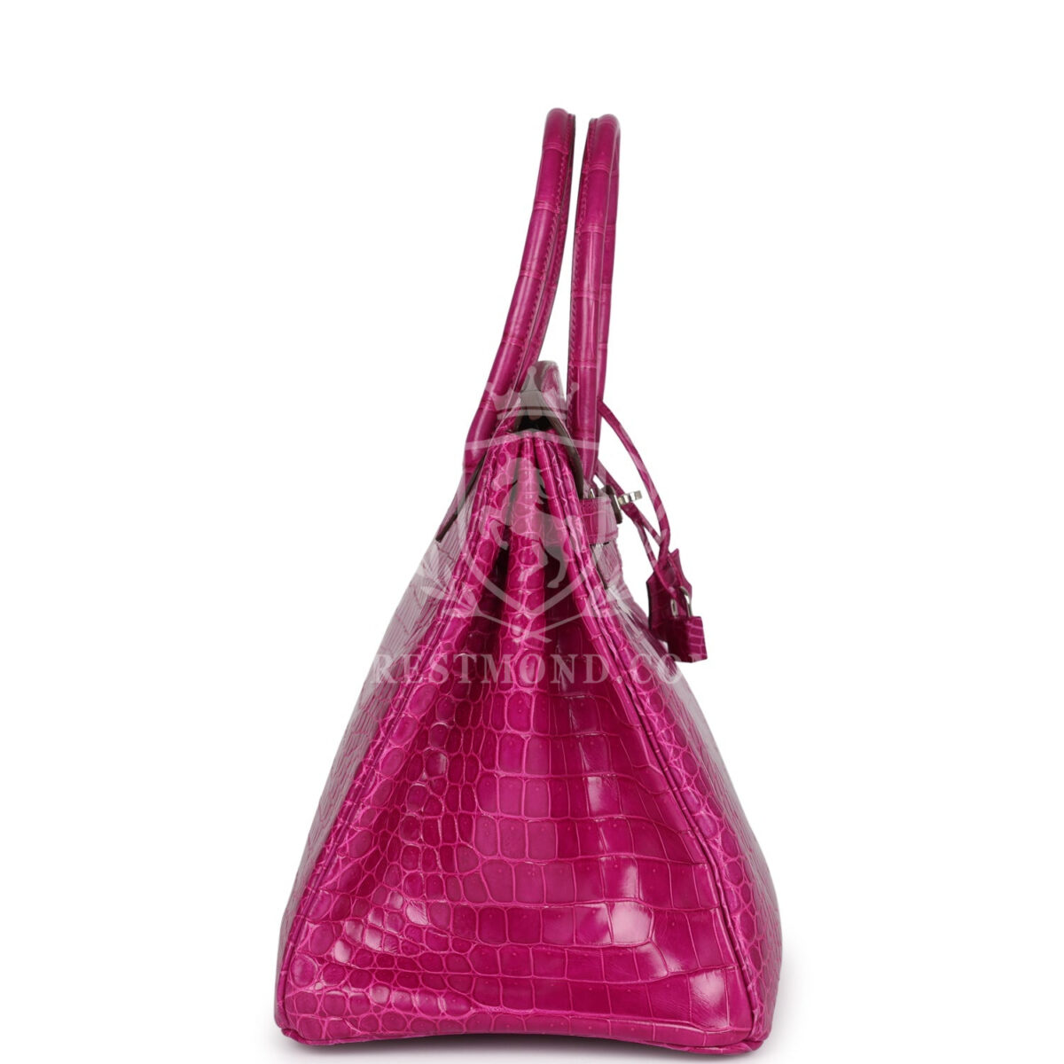 Hermes Birkin 35 Rose Sheherazade Shiny Porosus Crocodile PHW — изображение 3