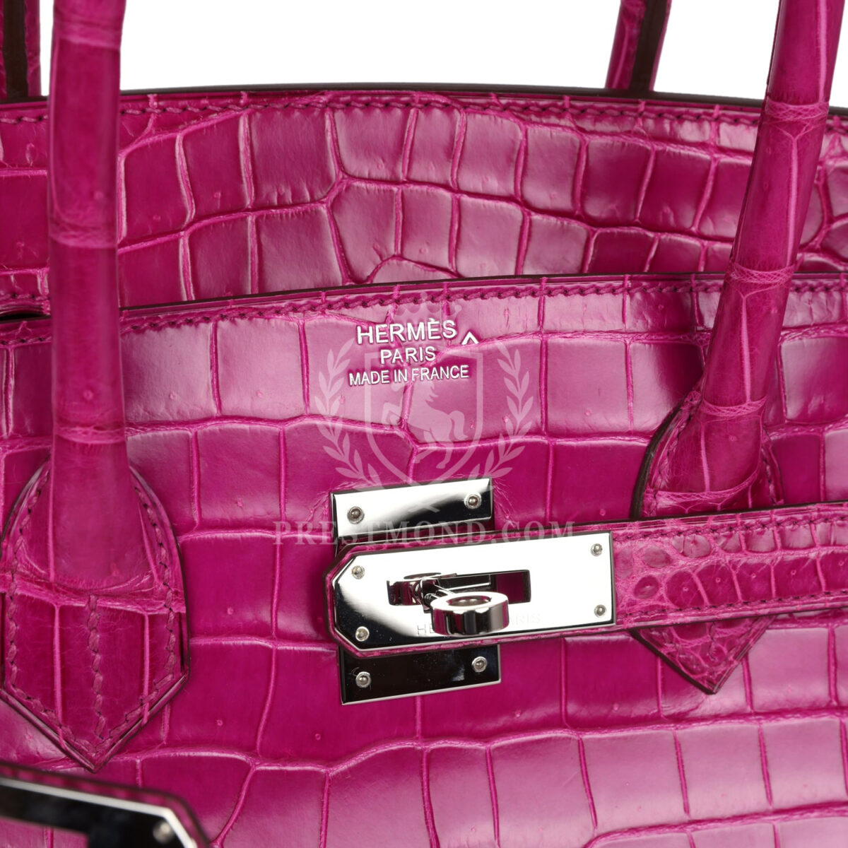 Hermes Birkin 35 Rose Sheherazade Shiny Porosus Crocodile PHW — изображение 7