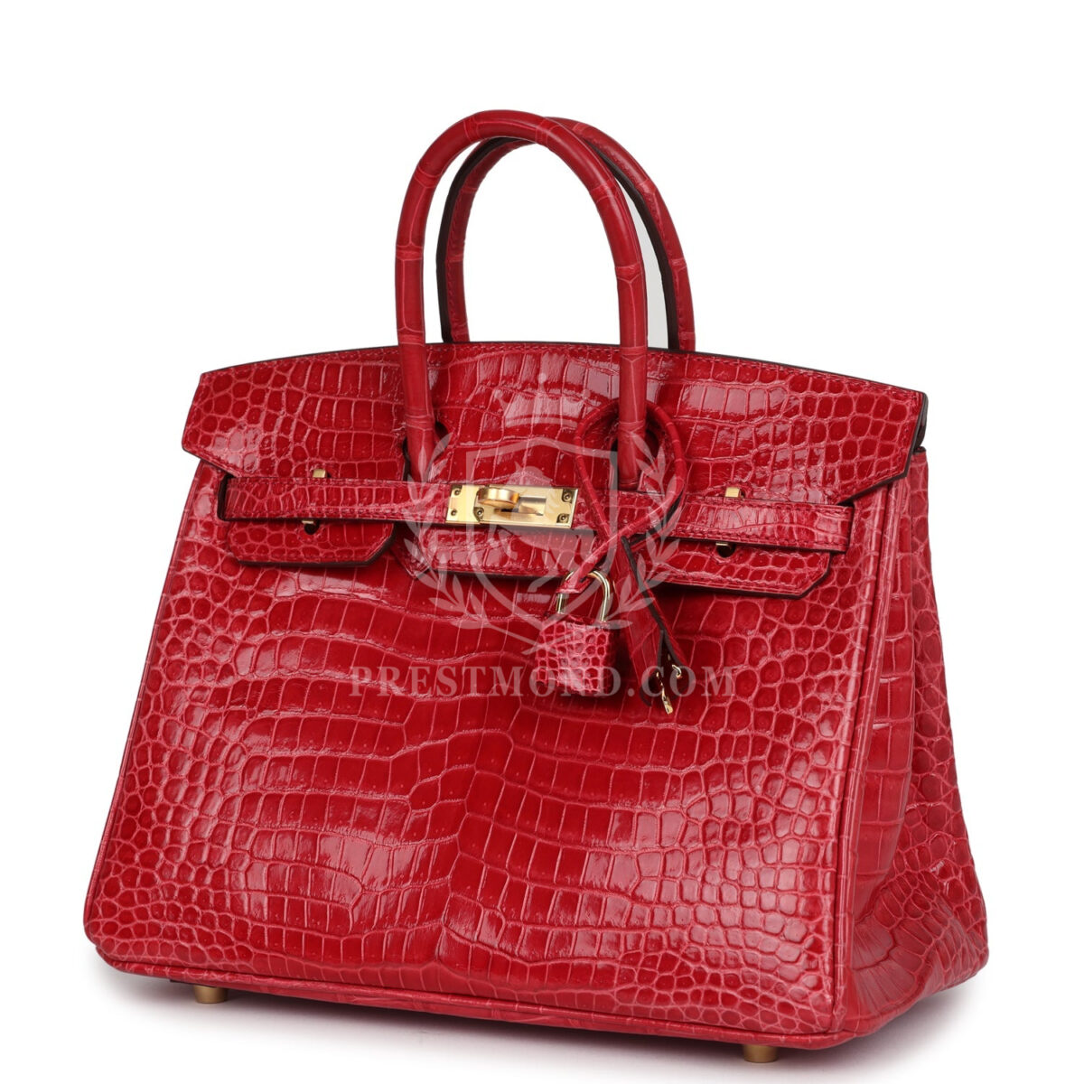 Hermes Birkin 25 Braise Shiny Porosus Crocodile GHW — изображение 5