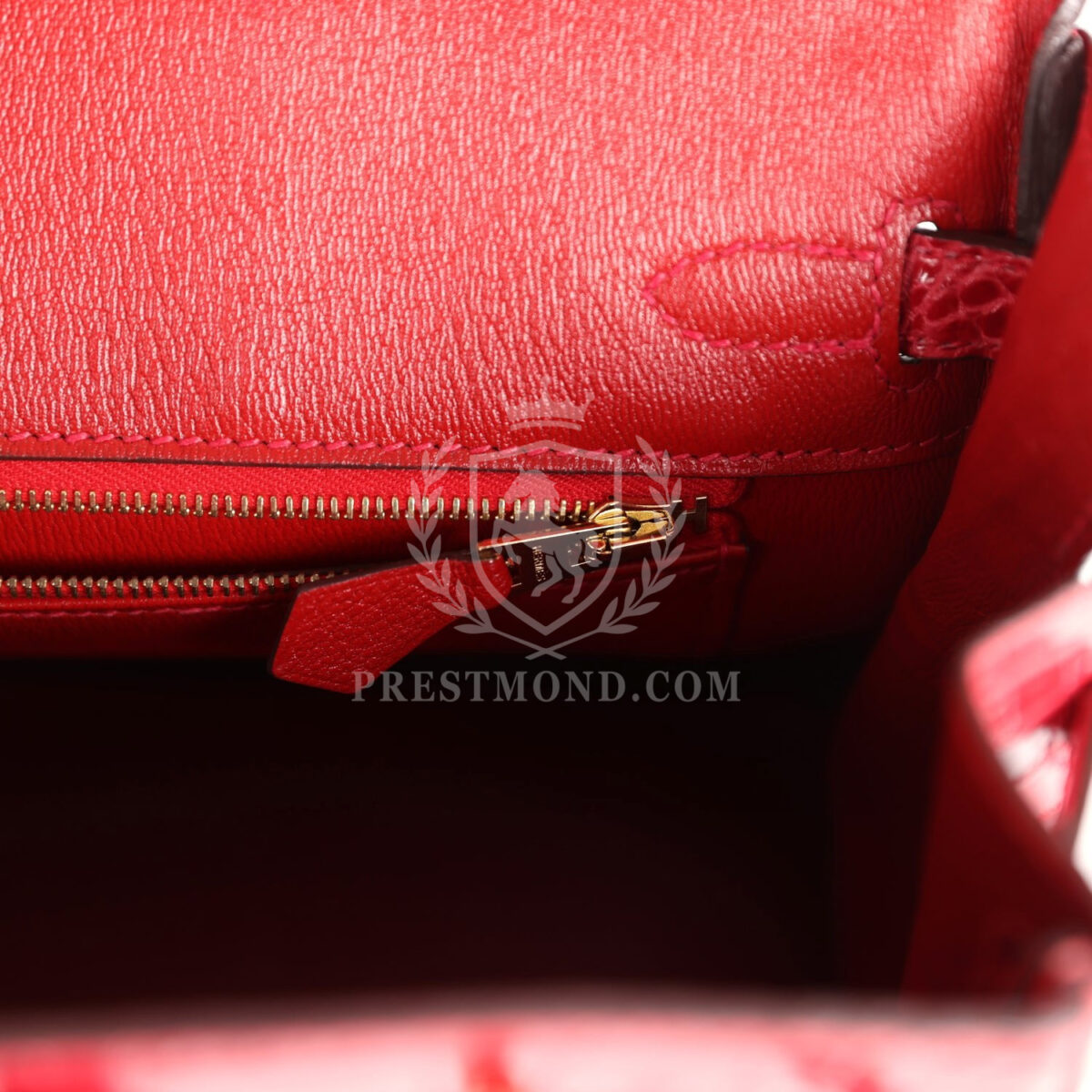 Hermes Birkin 25 Braise Shiny Porosus Crocodile GHW — изображение 9