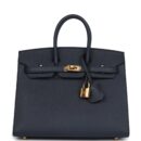 Hermes Birkin Sellier 25 Bleu Indigo Epsom GHW