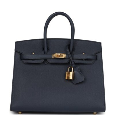 Hermes Birkin Sellier 25 Bleu Indigo Epsom GHW