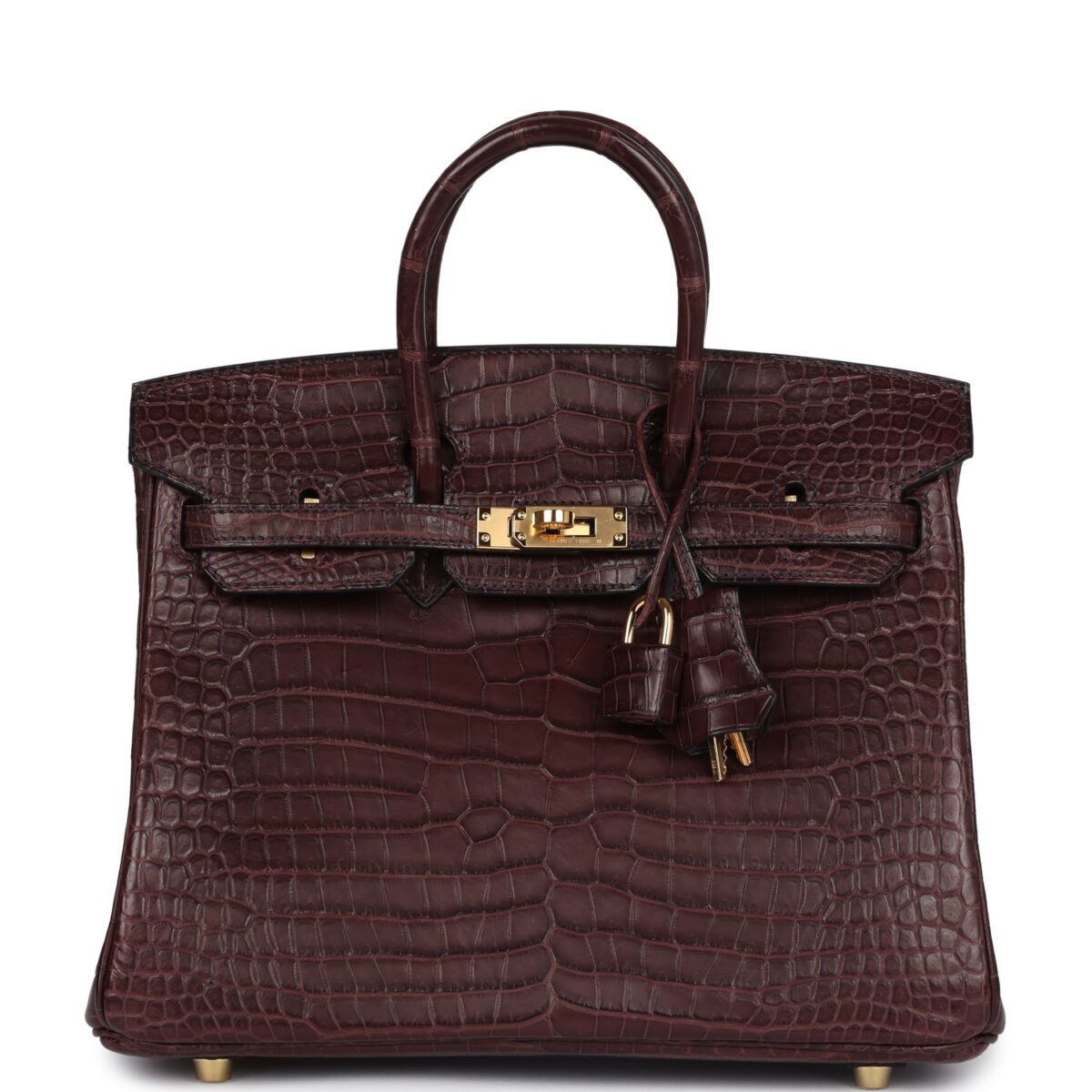 Hermes Birkin 25 Rouge Sellier Matte Porosus Crocodile GHW