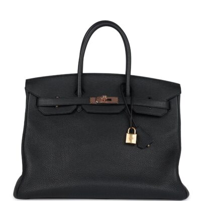 Hermes Birkin 35 Black Togo Rose GHW