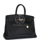 Hermes Birkin 35 Black Togo Rose GHW