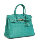 Hermes Birkin 30 Vert Verone Ostrich GHW