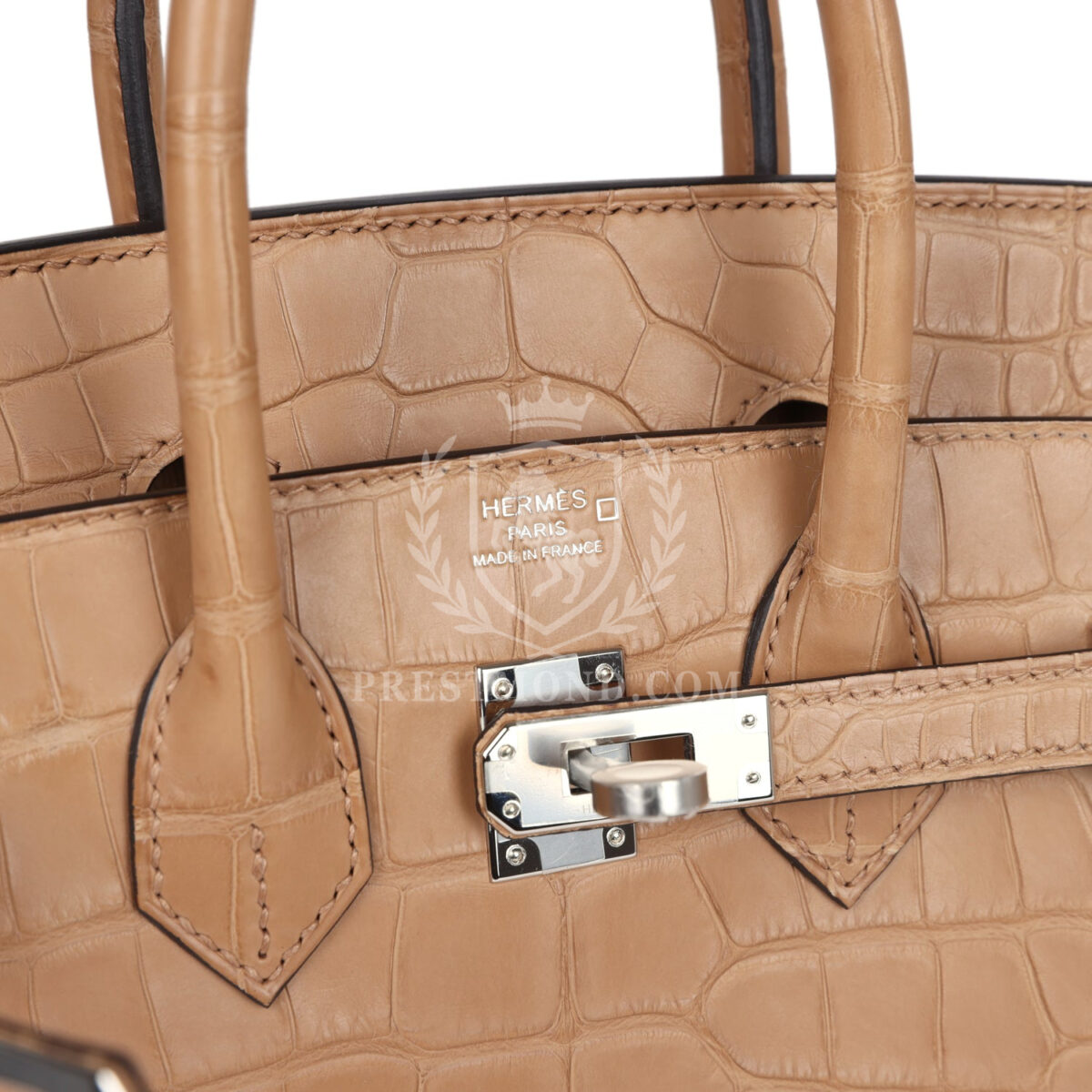 Hermes Birkin 25 Chai Matte Alligator PHW — изображение 7