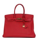 Hermes Birkin 35 Rouge Casaque Epsom GHW
