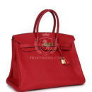 Hermes Birkin 35 Rouge Casaque Epsom GHW