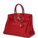 Hermes Birkin 35 Rouge Casaque Epsom GHW