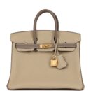 Hermes Special Order (HSS) Birkin 25 Etoupe and Trench Togo Brushed GHW