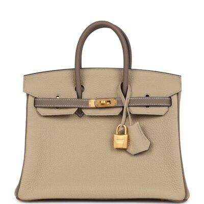 Hermes Special Order (HSS) Birkin 25 Etoupe and Trench Togo Brushed GHW