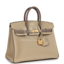 Hermes Special Order (HSS) Birkin 25 Etoupe and Trench Togo Brushed GHW