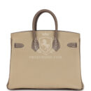 Hermes Special Order (HSS) Birkin 25 Etoupe and Trench Togo Brushed GHW