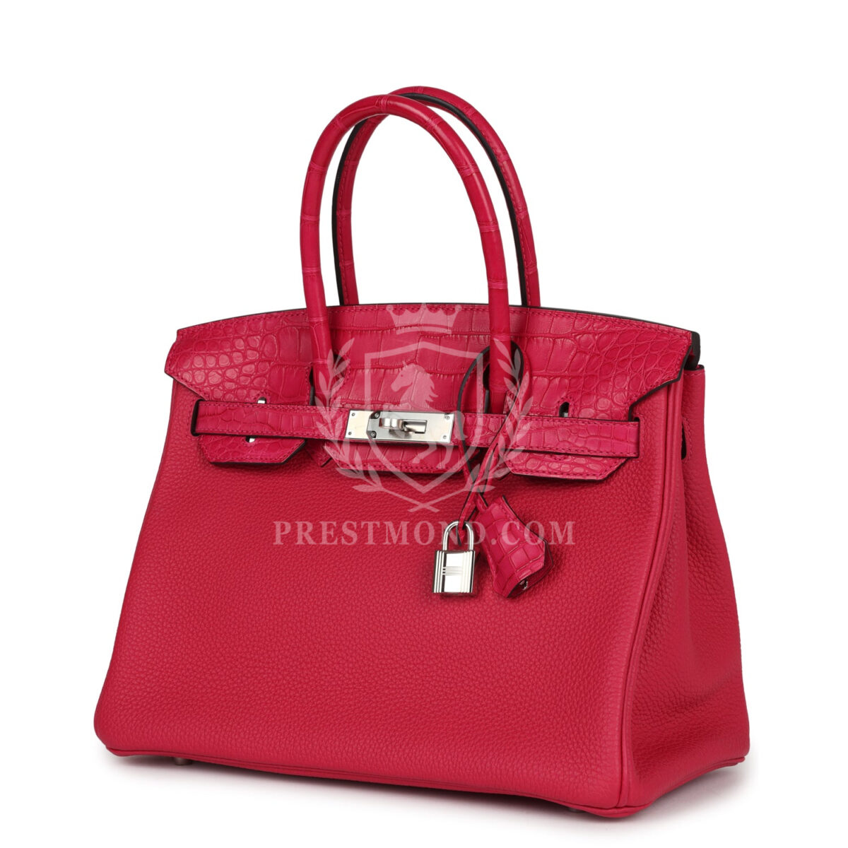 Hermes Birkin 30 Framboise Matte Alligator Togo Touch PHW — изображение 5