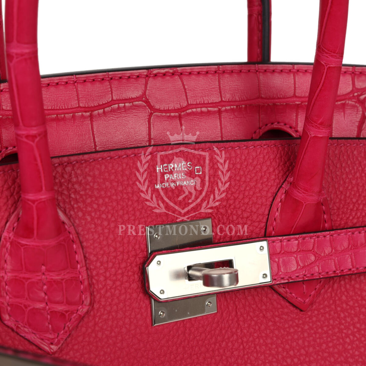 Hermes Birkin 30 Framboise Matte Alligator Togo Touch PHW — изображение 7