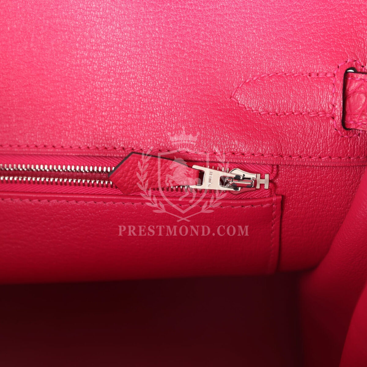 Hermes Birkin 30 Framboise Matte Alligator Togo Touch PHW — изображение 9