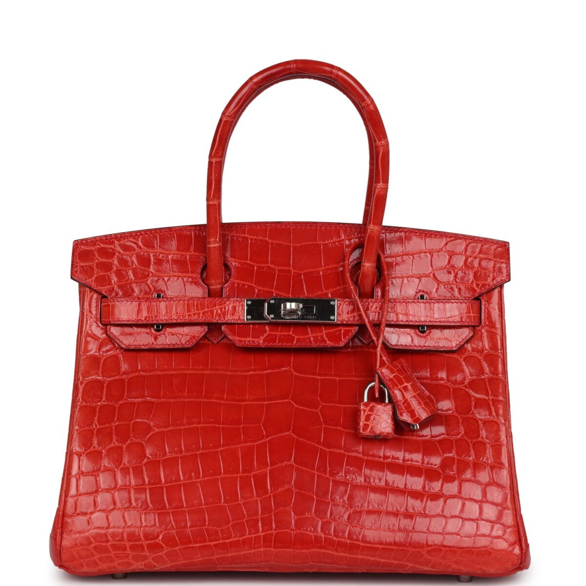 Hermes Birkin 30 Geranium Shiny Niloticus Crocodile PHW