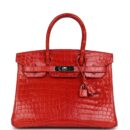 Hermes Birkin 30 Geranium Shiny Niloticus Crocodile PHW