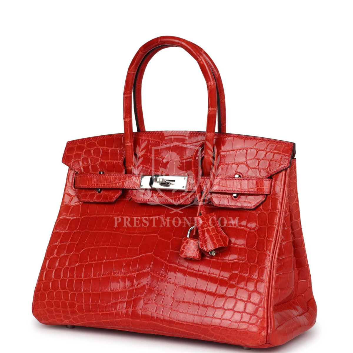 Hermes Birkin 30 Geranium Shiny Niloticus Crocodile PHW — изображение 5