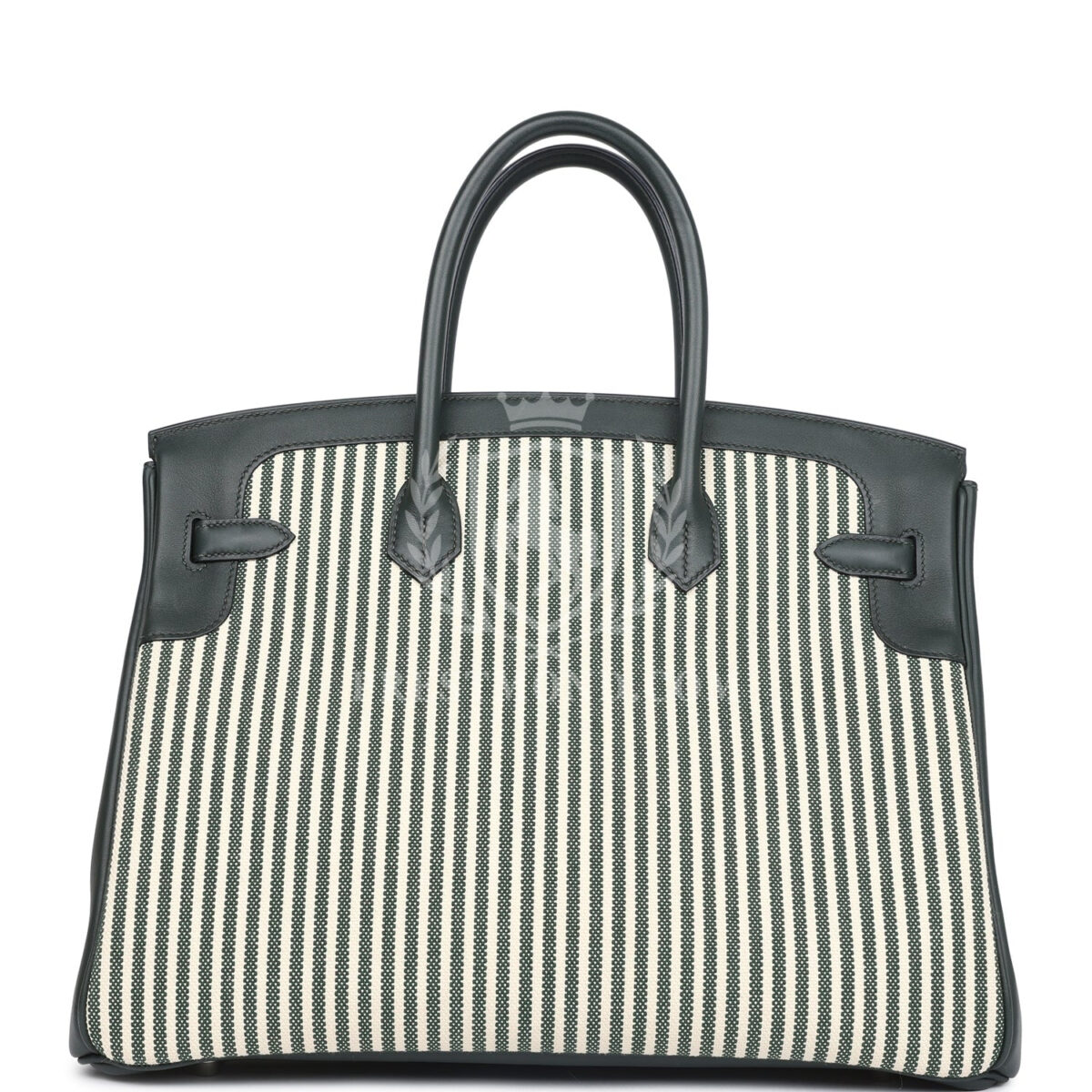 Hermes Birkin 35 Toile Riga and Vert Anglais Swift PHW — изображение 4