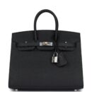 Hermes Birkin Sellier 25 Black Epsom EHW
