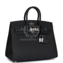 Hermes Birkin Sellier 25 Black Epsom EHW
