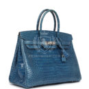 Hermes Birkin 35 Bleu Mykonos Shiny Porosus Crocodile PHW
