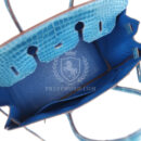 Hermes Birkin 35 Bleu Mykonos Shiny Porosus Crocodile PHW