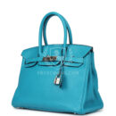 Hermes Birkin 30 Turquoise Clemence PHW