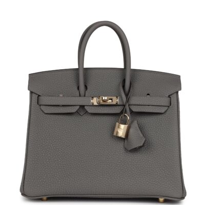 Hermes Birkin 25 Gris Meyer Togo PBHW