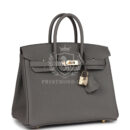 Hermes Birkin 25 Gris Meyer Togo PBHW