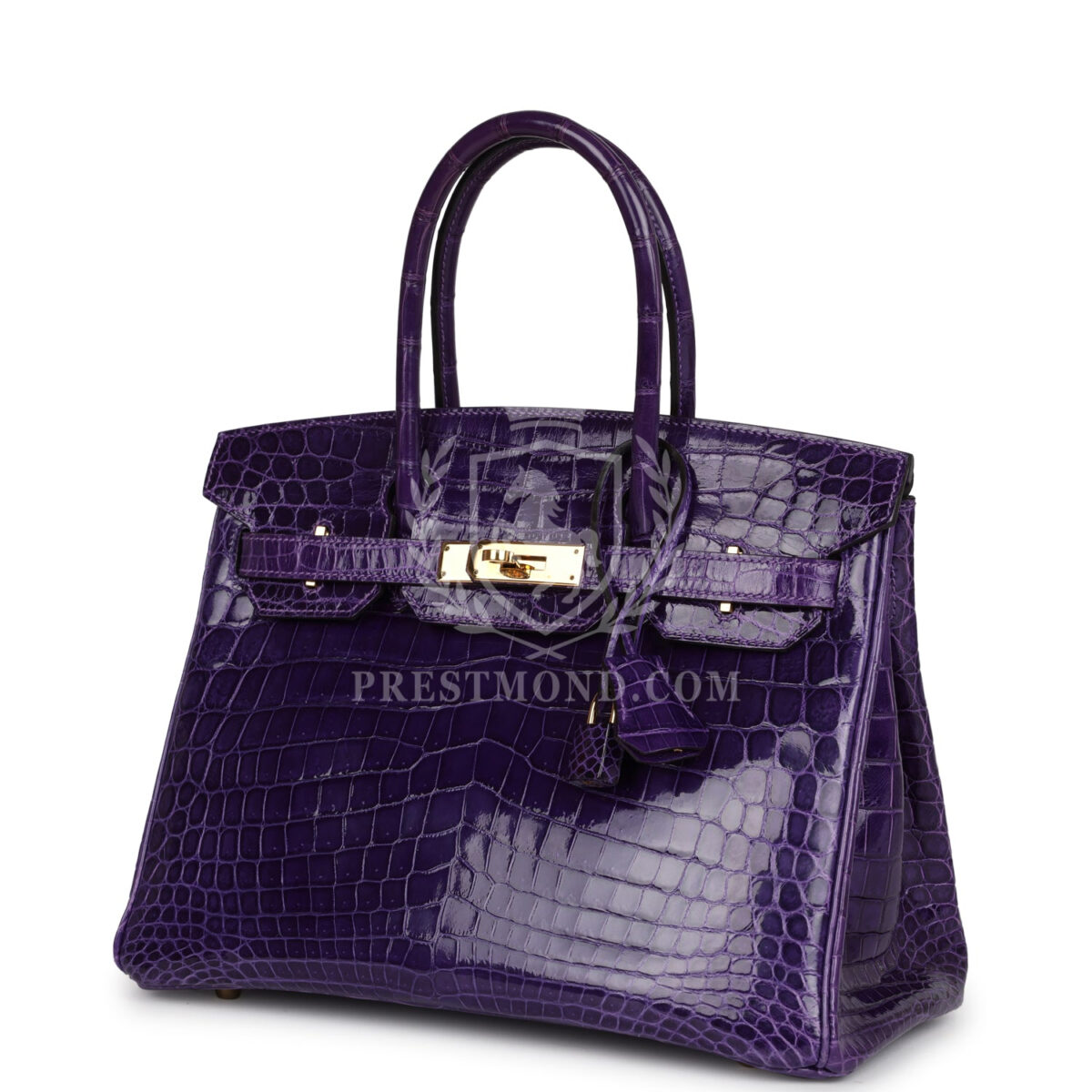 Hermes Birkin 30 Ultraviolet Shiny Niloticus Crocodile GHW — изображение 5