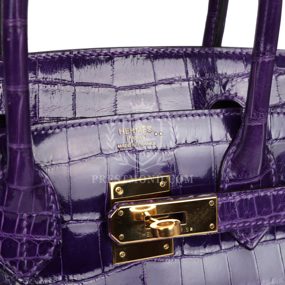 Hermes Birkin 30 Ultraviolet Shiny Niloticus Crocodile GHW — изображение 7