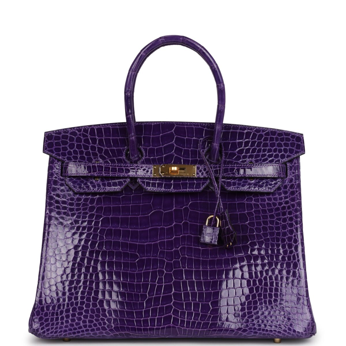 Hermes Birkin 35 Ultraviolet Shiny Porosus Crocodile GHW