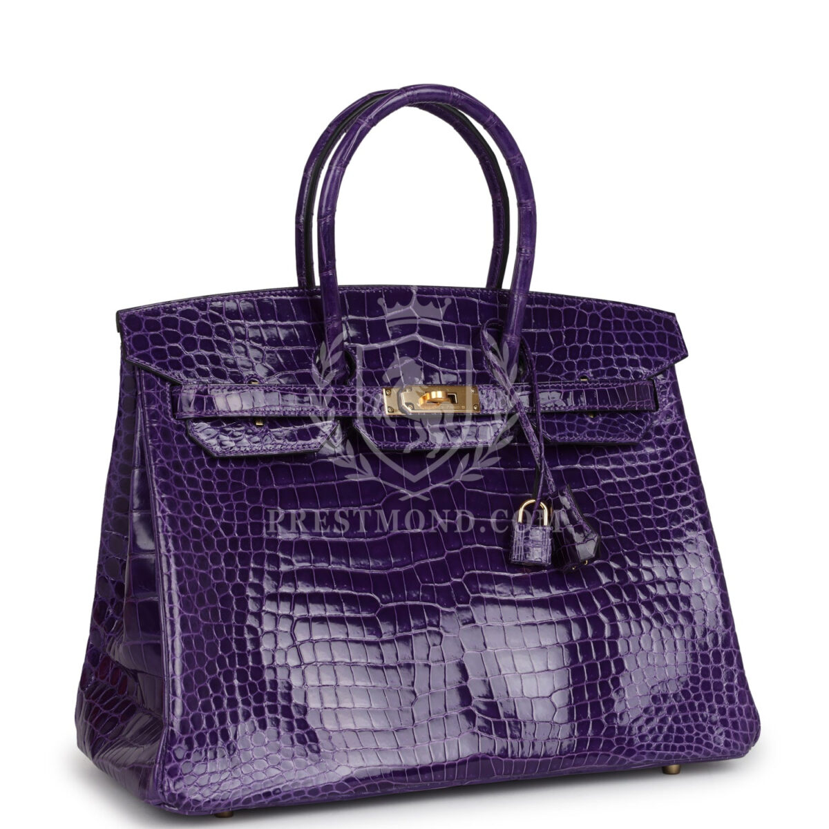 Hermes Birkin 35 Ultraviolet Shiny Porosus Crocodile GHW — изображение 2