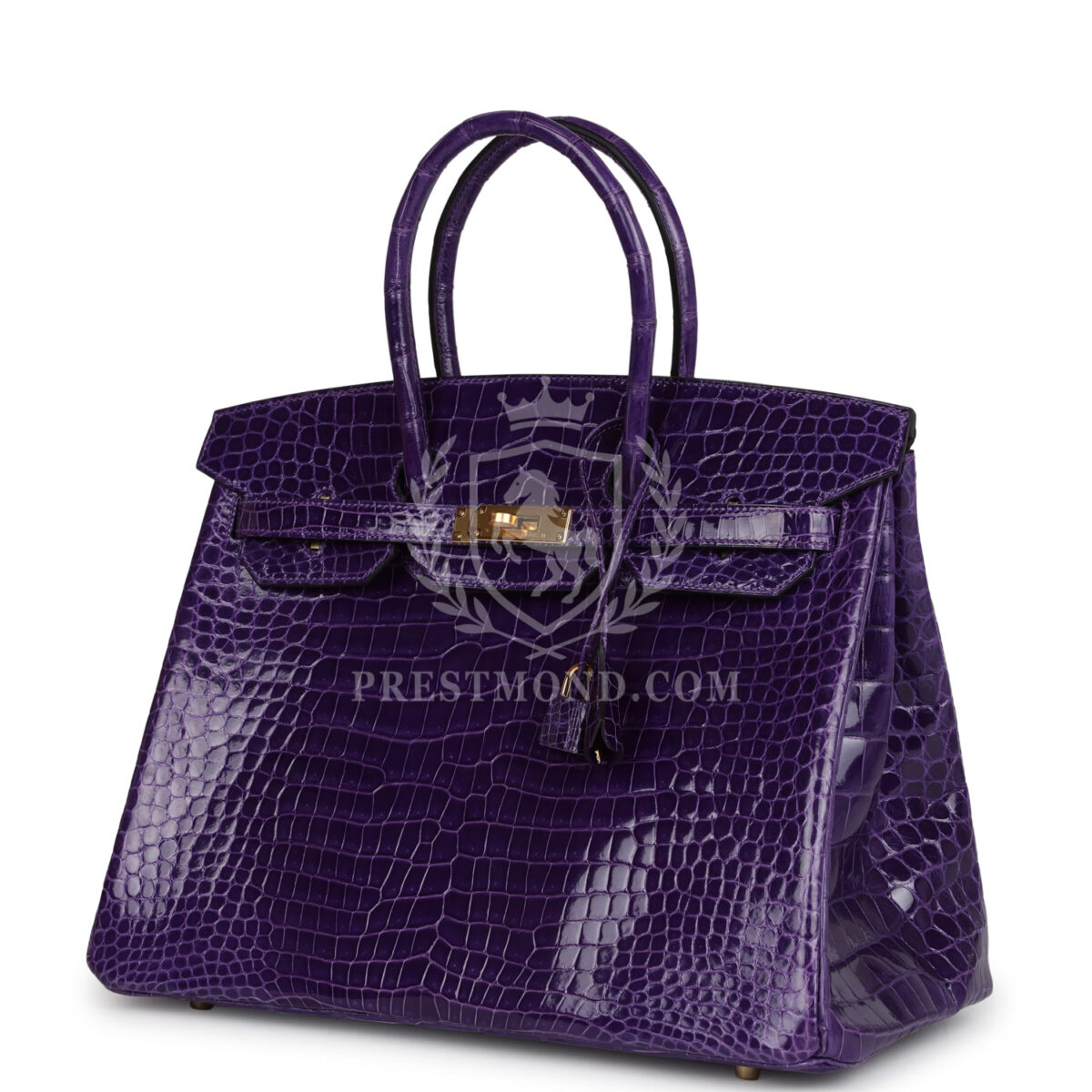 Hermes Birkin 35 Ultraviolet Shiny Porosus Crocodile GHW — изображение 5