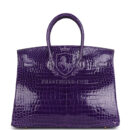 Hermes Birkin 35 Ultraviolet Shiny Porosus Crocodile GHW