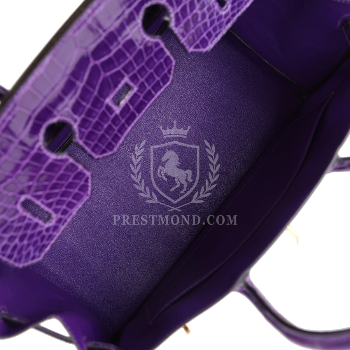 Hermes Birkin 35 Ultraviolet Shiny Porosus Crocodile GHW — изображение 8