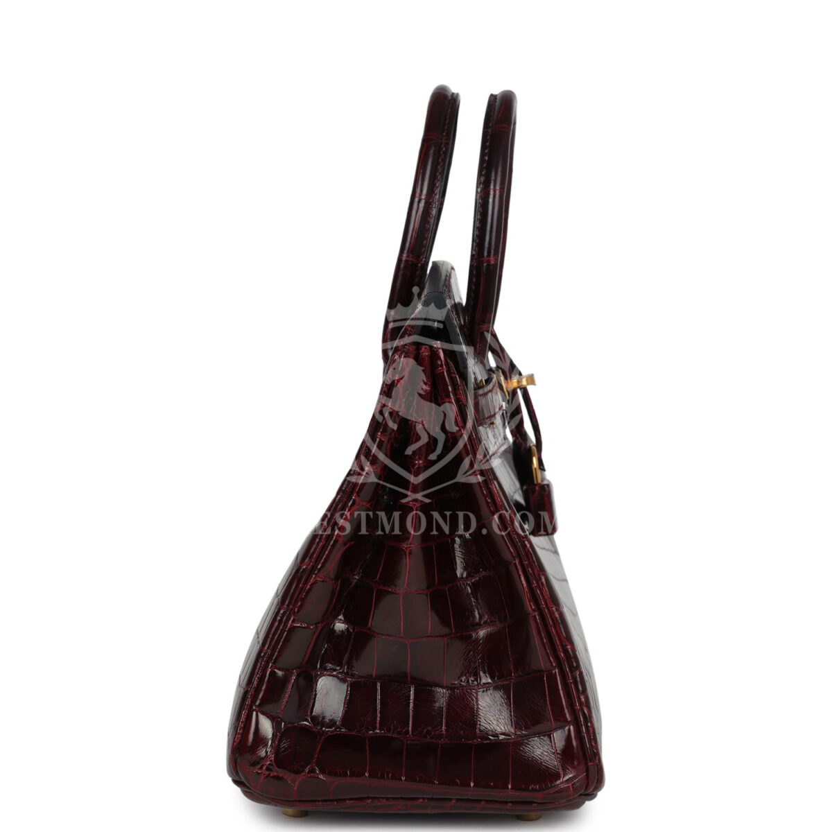 Hermes Birkin 25 Bordeaux Shiny Niloticus Crocodile GHW — изображение 3